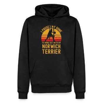 Basketball und Norwich-Terrier - Männer Premium Bio Hoodie - Schwarz - Vorne - Nico (187cm)