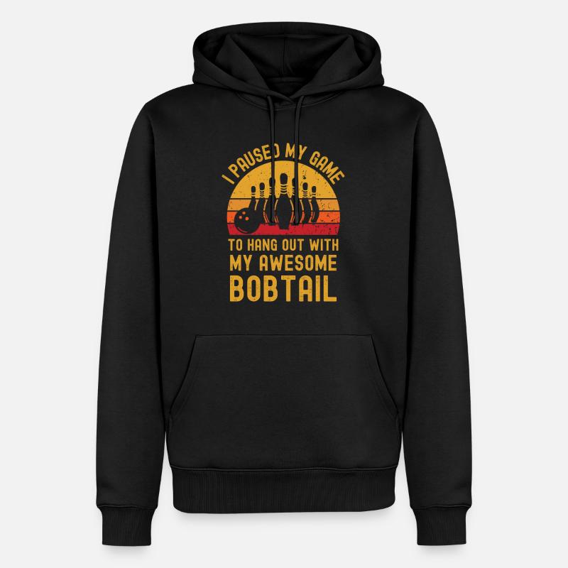 Bowling und Bobtail - Männer Premium Bio Hoodie - Schwarz