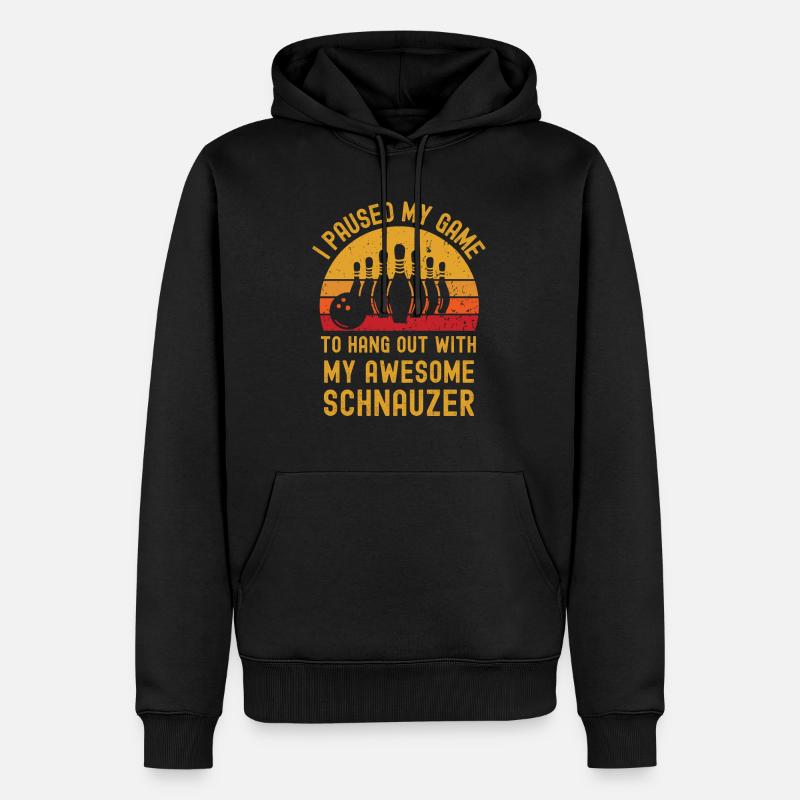 Bowling et Schnauzer - Sweat à capuche Premium bio Homme - noir