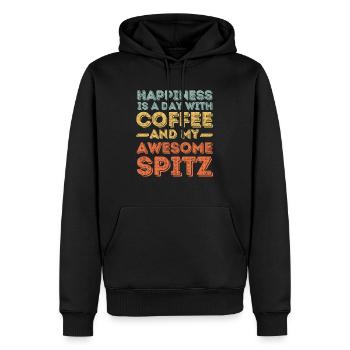 Spitz Café pour chiens - Sweat à capuche Premium bio Homme - noir - Devant - Nico (187cm)
