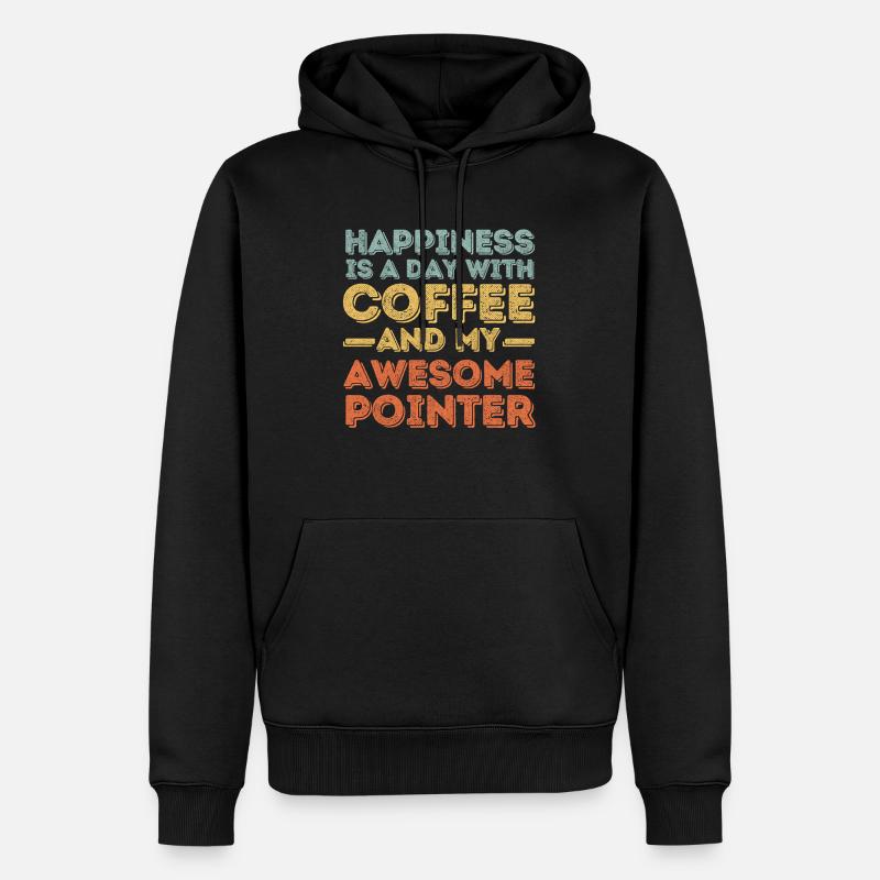 Pointer Kaffee Hund Cafe - Männer Premium Bio Hoodie - Schwarz