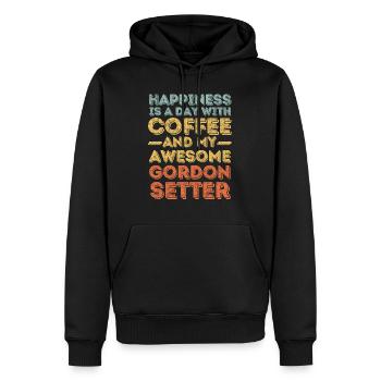Gordon-Setter Café pour chiens - Sweat à capuche Premium bio Homme - noir - Devant - Nico (187cm)