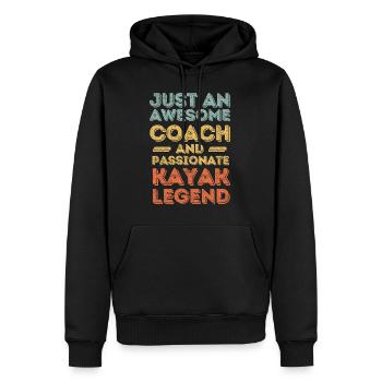 Formateur Kayak rétro - Sweat à capuche Premium bio Homme - noir - Devant - Nico (187cm)