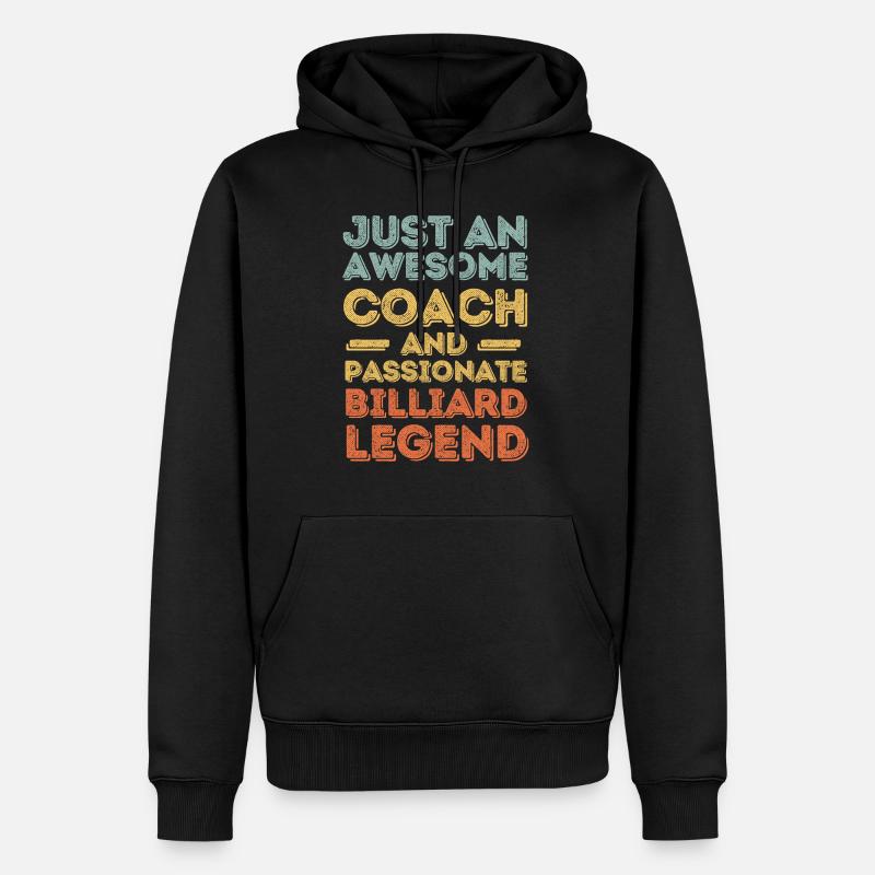 Trainer Billard rétro - Sweat à capuche Premium bio Homme - noir