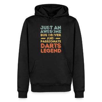 Busfahrer Darts retro - Männer Premium Bio Hoodie - Schwarz - Vorne - Nico (187cm)