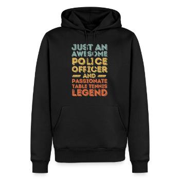 Polizist Tischtennis retro - Männer Premium Bio Hoodie - Schwarz - Vorne - Nico (187cm)