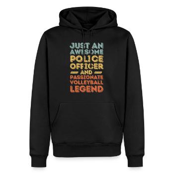 Policeman Volleyball retro - Men’s Premium Organic Hoodie - black - Front - Nico (187cm)