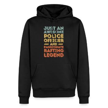 Policeman rafting retro - Men’s Premium Organic Hoodie - black - Front - Nico (187cm)