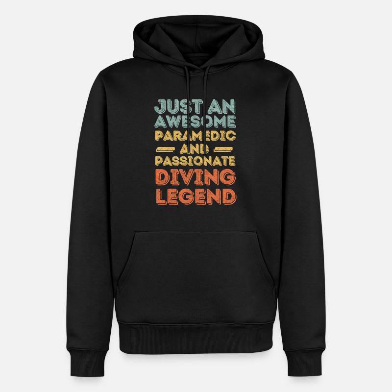 Rétro plongée paramédicale - Sweat à capuche Premium bio Homme - noir