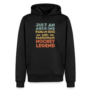 Paramedic Hockey retro - Men’s Premium Organic Hoodie - black - Front - Nico (187cm)