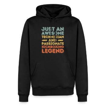 Techniker Kickboxen retro - Männer Premium Bio Hoodie - Schwarz - Vorne - Nico (187cm)