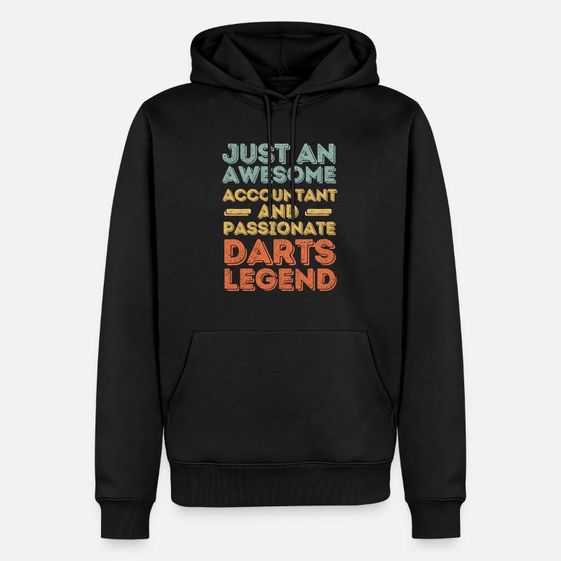 Comptable Darts rétro - Sweat à capuche Premium bio Homme - noir