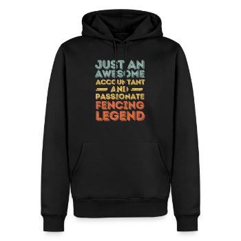 Buchhalter Fechten retro - Männer Premium Bio Hoodie - Schwarz - Vorne - Nico (187cm)