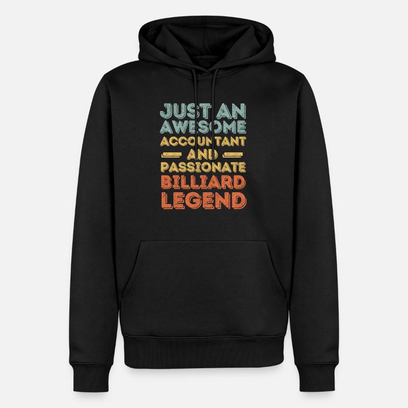 Comptable billard rétro - Sweat à capuche Premium bio Homme - noir