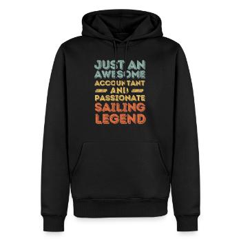 Buchhalter Segeln retro - Männer Premium Bio Hoodie - Schwarz - Vorne - Nico (187cm)