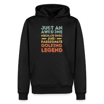 Mechatronics Engineer Golf retro - Men’s Premium Organic Hoodie - black - Front - Nico (187cm)