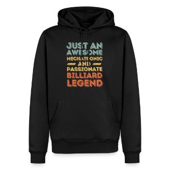 Mechatroniker Billard retro - Männer Premium Bio Hoodie - Schwarz - Vorne - Nico (187cm)
