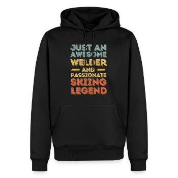 Schweißer Ski retro - Männer Premium Bio Hoodie - Schwarz - Vorne - Nico (187cm)