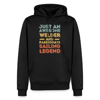 Voiles de soudeur rétro - Sweat à capuche Premium bio Homme - noir - Devant - Nico (187cm)