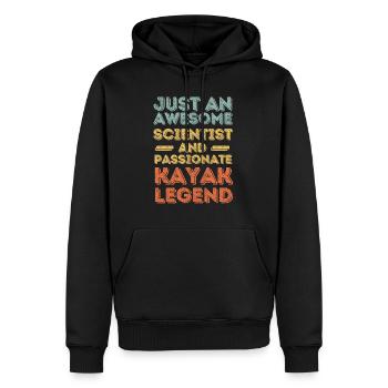 Scientifique Kayak rétro - Sweat à capuche Premium bio Homme - noir - Devant - Nico (187cm)