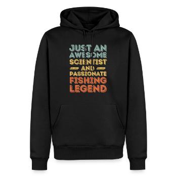 Wissenschaftler Angeln retro - Männer Premium Bio Hoodie - Schwarz - Vorne - Nico (187cm)