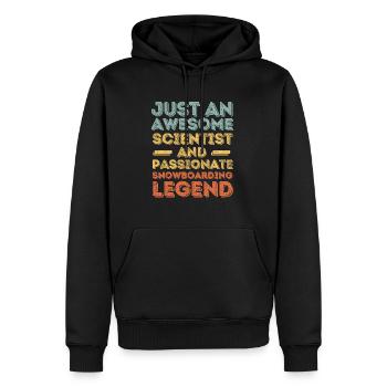 Wissenschaftler Snowboarden retro - Männer Premium Bio Hoodie - Schwarz - Vorne - Nico (187cm)