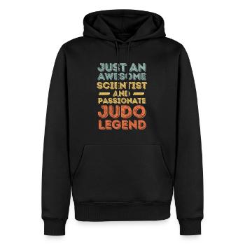 Scientifique Judo rétro - Sweat à capuche Premium bio Homme - noir - Devant - Nico (187cm)