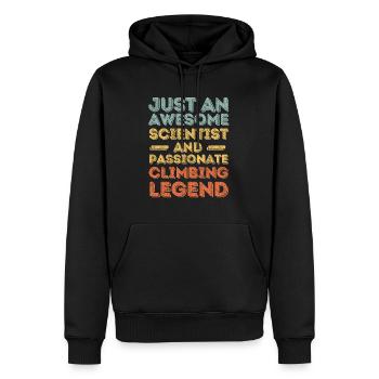 Wissenschaftler Klettern retro - Männer Premium Bio Hoodie - Schwarz - Vorne - Nico (187cm)