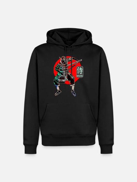 Samurai Krieger Schwert Japanische Kunst Sieg Kanji - Männer Premium Bio Hoodie - Schwarz