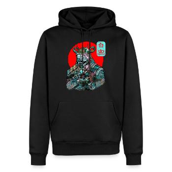 Samurai Warrior Sword Japanese Art Freedom Kanji - Sweat à capuche Premium bio Homme - noir - Devant - Nico (187cm)