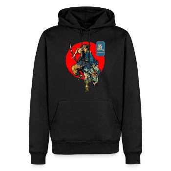 Samurai Warrior Sword Japanese Art Force Kanji - Sweat à capuche Premium bio Homme - noir - Devant - Nico (187cm)