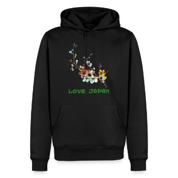 Cherry Blossom Sakura Tree Symbol Word Kanji Love - Men’s Premium Organic Hoodie - black - Front - Nico (187cm)