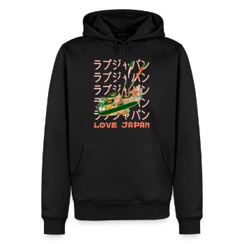 Japanischer Sushi Food Lover Symbol Wort Kanji Liebe - Männer Premium Bio Hoodie - Schwarz - Vorne - Nico (187cm)