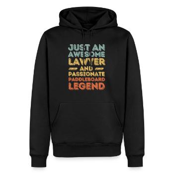 Anwalt Paddleboard retro - Männer Premium Bio Hoodie - Schwarz - Vorne - Nico (187cm)