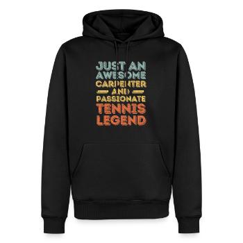 Zimmermann Tennis rétro - Sweat à capuche Premium bio Homme - noir - Devant - Nico (187cm)