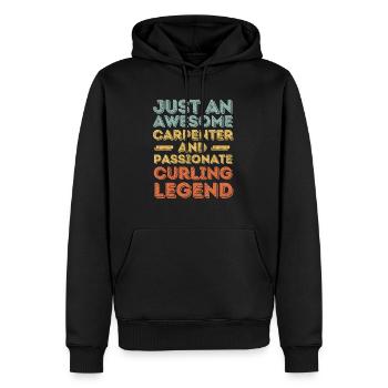Zimmermann Curling rétro - Sweat à capuche Premium bio Homme - noir - Devant - Nico (187cm)