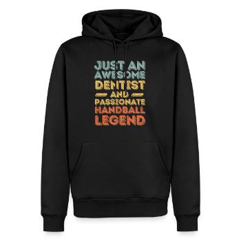 Zahnarzt Handball retro - Männer Premium Bio Hoodie - Schwarz - Vorne - Nico (187cm)