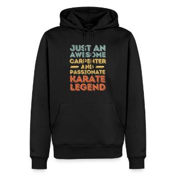 Zimmermann Karaté rétro - Sweat à capuche Premium bio Homme - noir - Devant - Nico (187cm)