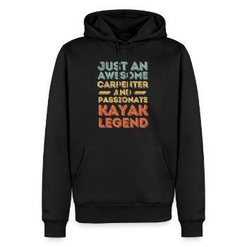 Zimmermann Kayak rétro - Sweat à capuche Premium bio Homme - noir - Devant - Nico (187cm)