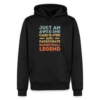 Zimmermann Basketball rétro - Sweat à capuche Premium bio Homme - noir - Devant - Nico (187cm)