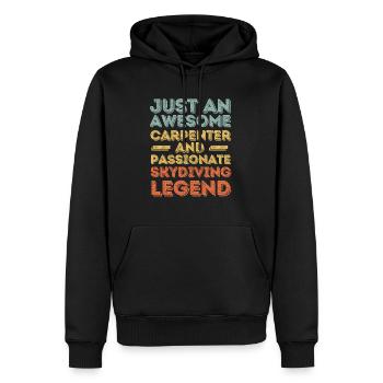 Zimmermann parachutisme rétro - Sweat à capuche Premium bio Homme - noir - Devant - Nico (187cm)