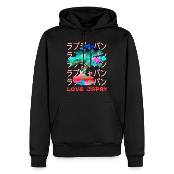 Bonsaï Japonais Zen Jardin Symbole Kanji Amour - Sweat à capuche Premium bio Homme - noir - Devant - Nico (187cm)