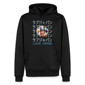 Japanische Laterne traditionelles Symbol Wort Kanji - Männer Premium Bio Hoodie - Schwarz - Vorne - Nico (187cm)