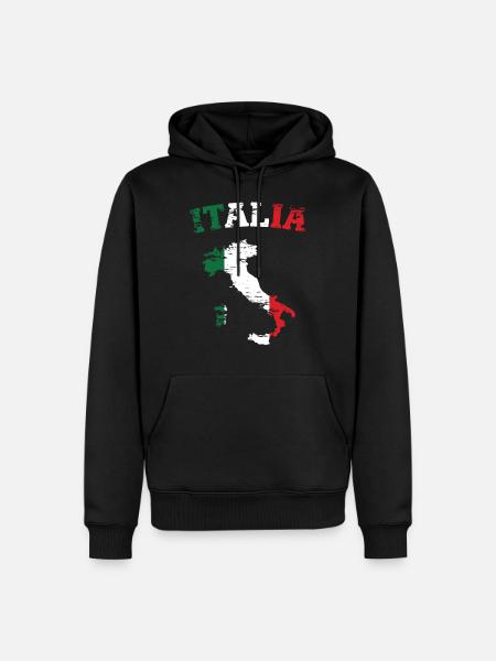 Italy Map Flag Used - Men’s Premium Organic Hoodie - black
