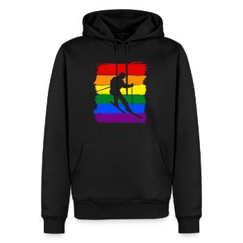 Ski LGBT Pride - Sweat à capuche Premium bio Homme - noir - Devant - Nico (187cm)