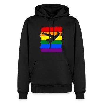 Capoeira LGBT Pride - Men’s Premium Organic Hoodie - black - Front - Nico (187cm)