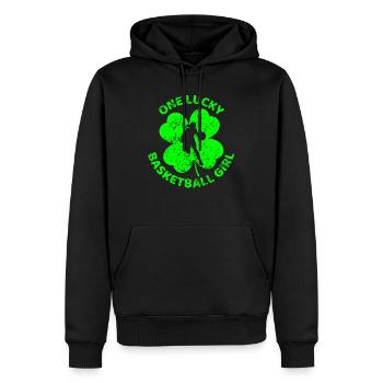 Basketball St. Patrick's Day Kleeblatt - Männer Premium Bio Hoodie - Schwarz - Vorne - Nico (187cm)