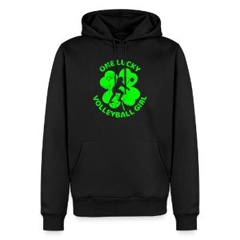 Volleyball St. Patrick's Day Kleeblatt - Männer Premium Bio Hoodie - Schwarz - Vorne - Nico (187cm)