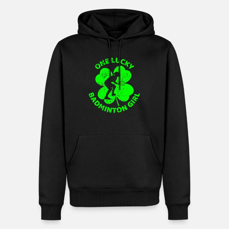 Badminton Trèfle de la Saint-Patrick - Sweat à capuche Premium bio Homme - noir