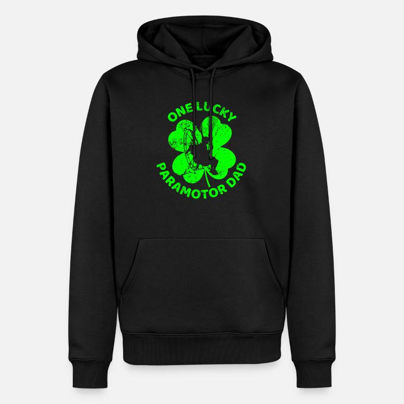 Paramoteur Trèfle de la Saint-Patrick - Sweat à capuche Premium bio Homme - noir